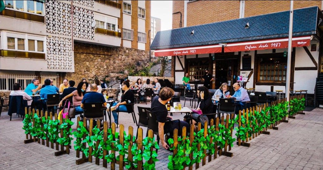 The terrace on a sunny day